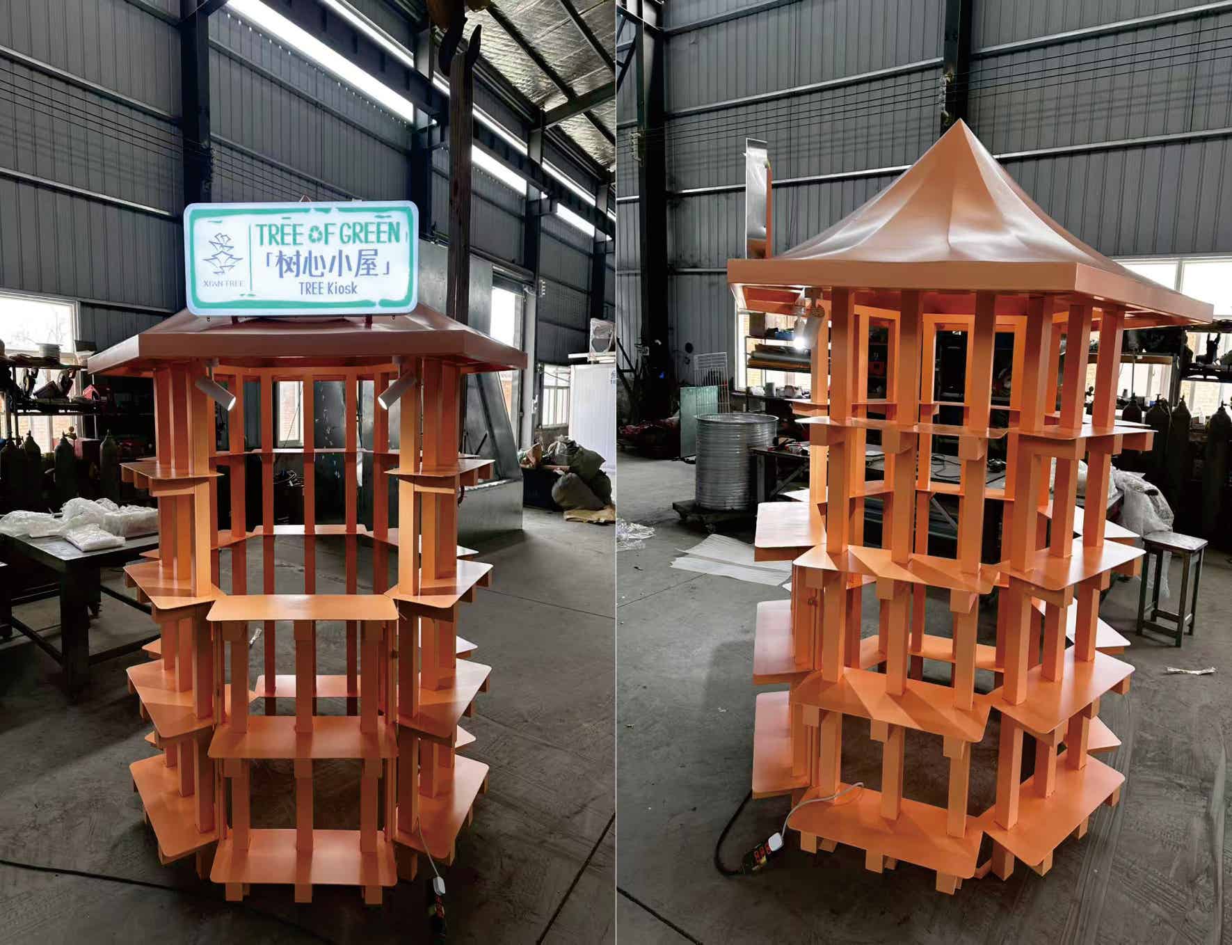 西安万象城生命之树花架亭子制作